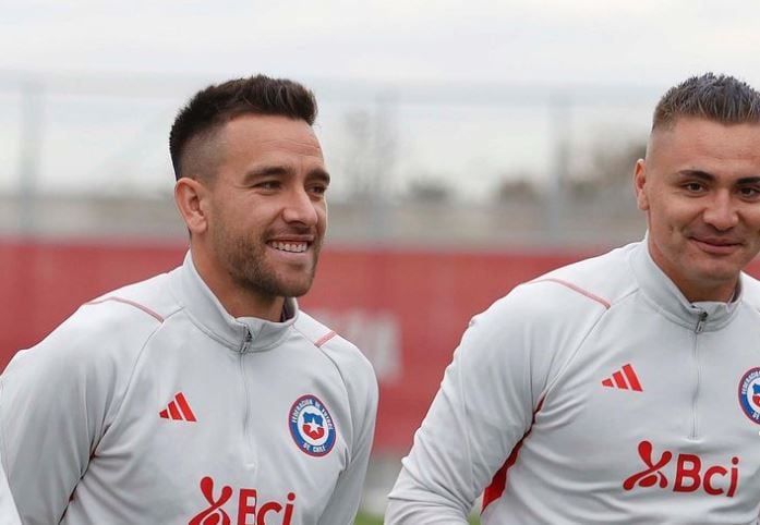 Zaldivia junto a Cristóbal Campos, en la Selección