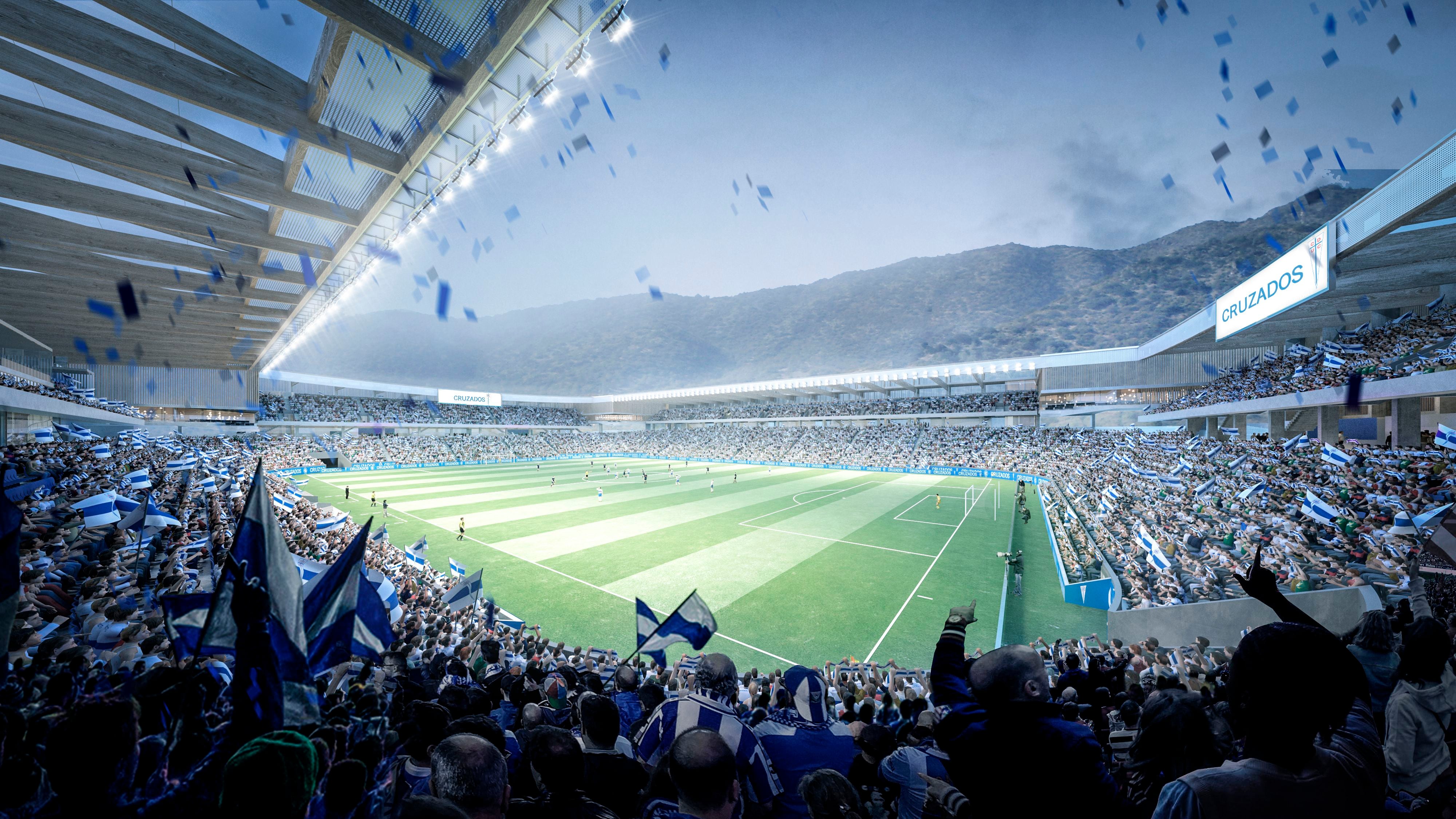 Imagen virtual del interior del estadio San Carlos de Apoquindo modernizado.