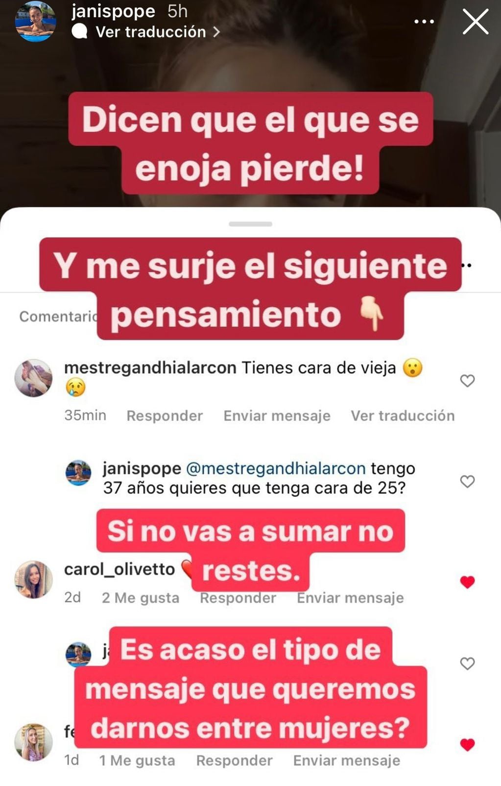 7H646FM47FA2XARQ36TLQYOERM La ex chica reality no soporto la mala onde de una usuaria y le respondió con todo