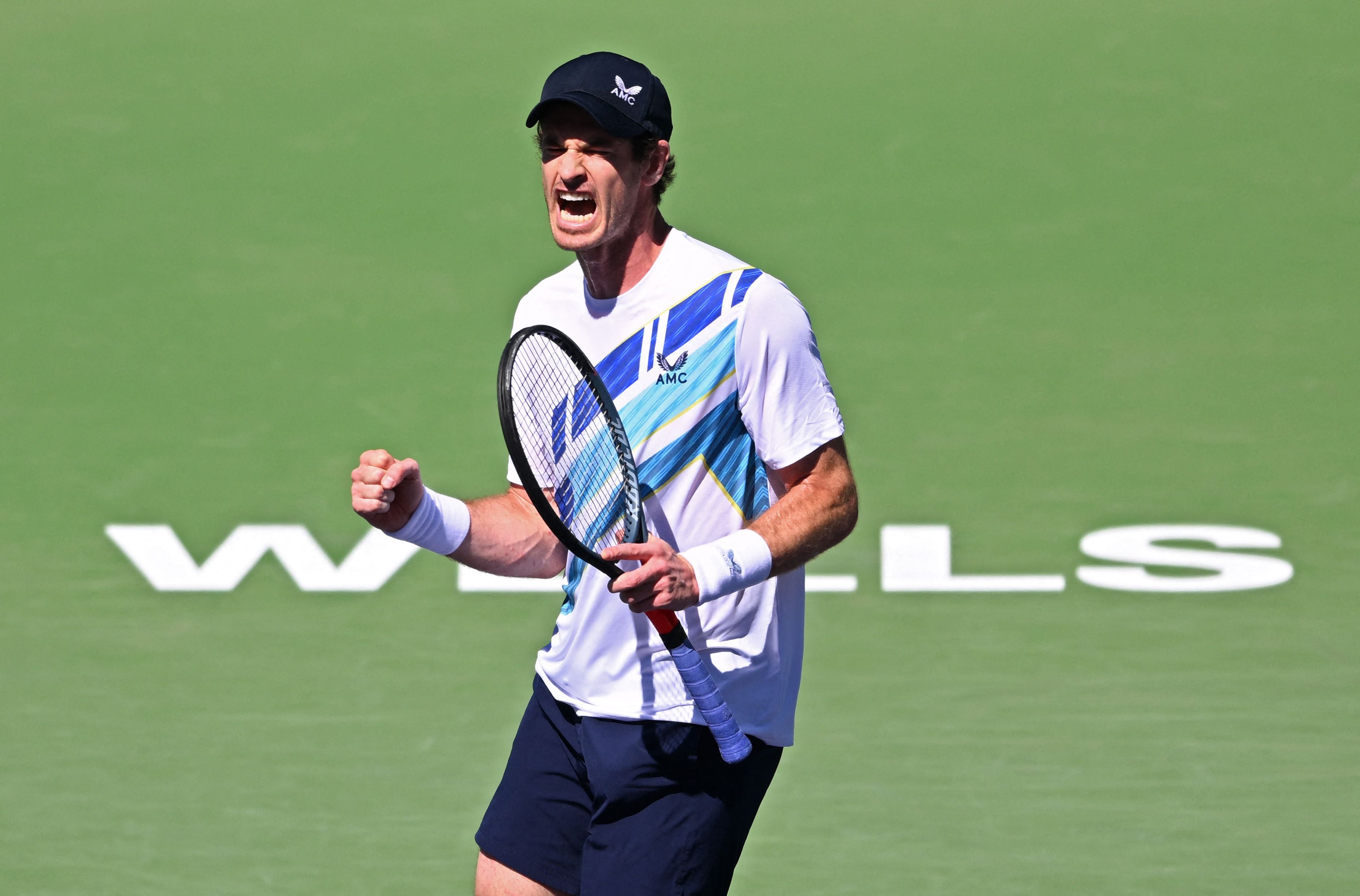 Andy Murray celebra un punto en Indian Wells.