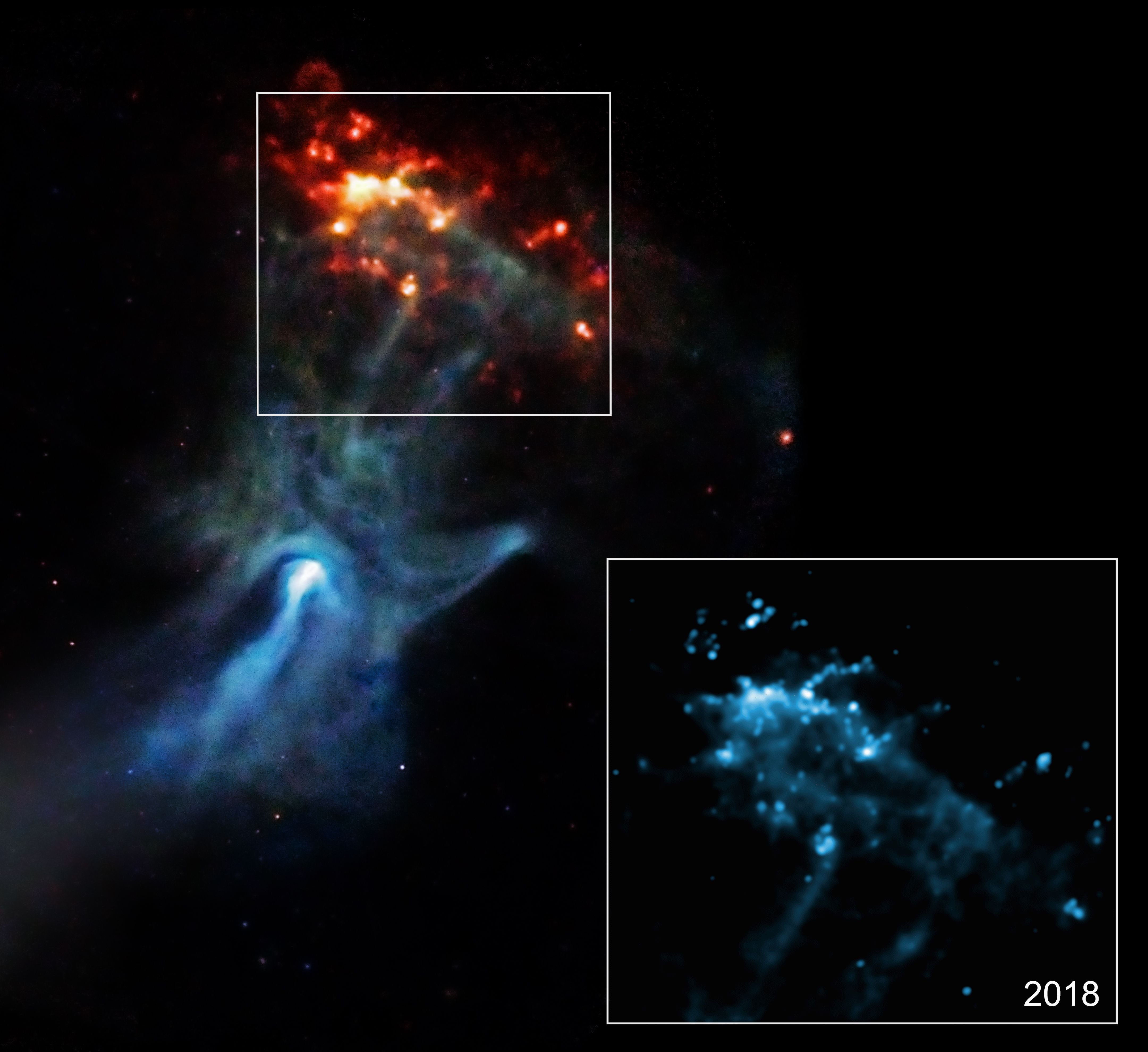 Space Study Shows “Cosmic Hand” Hitting a Wall of Gas