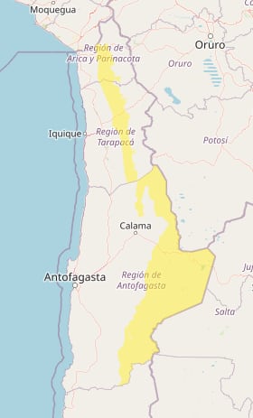 Mapa del aviso de tormenta eléctrica