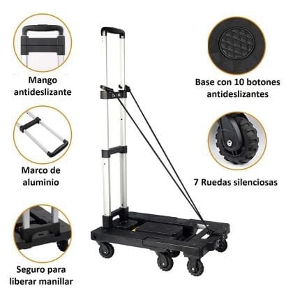 Carro Plegable De Carga Plataforma 150 Kg Yegua