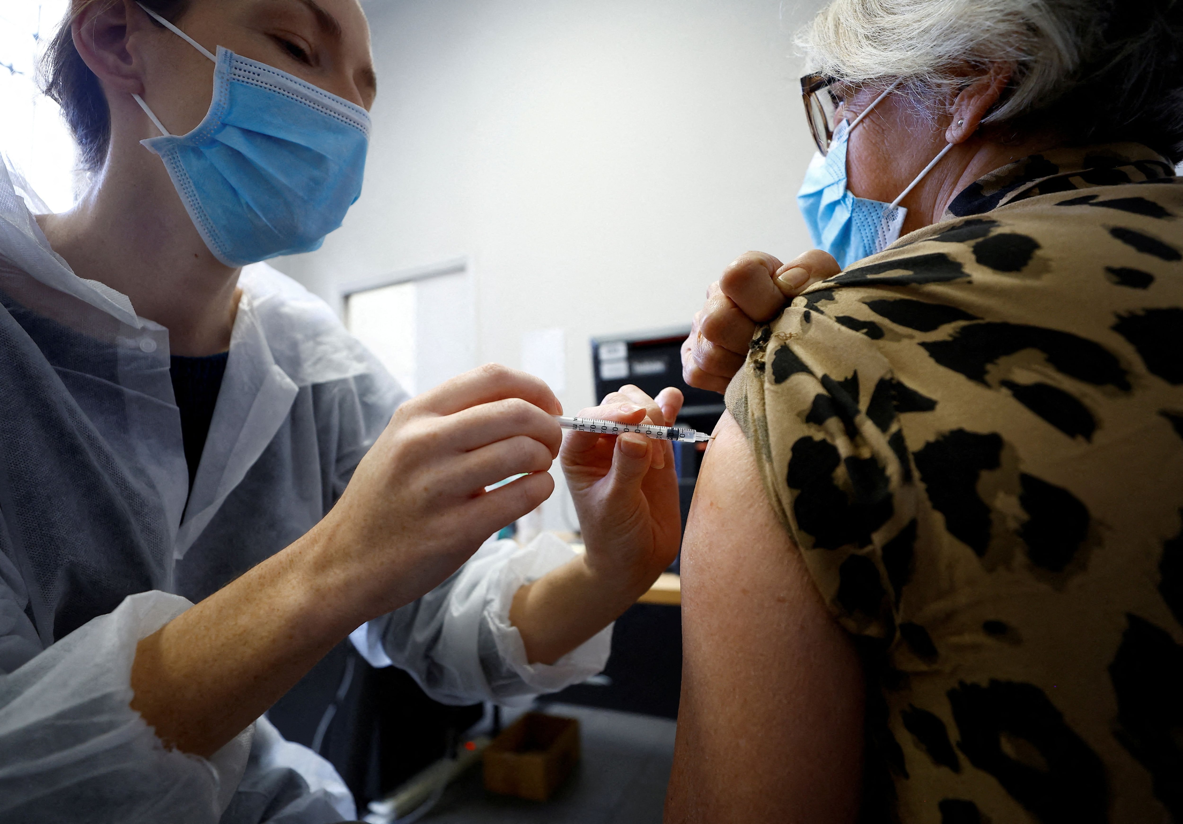 FILE PHOTO: COVID-19 vaccination center in Nice