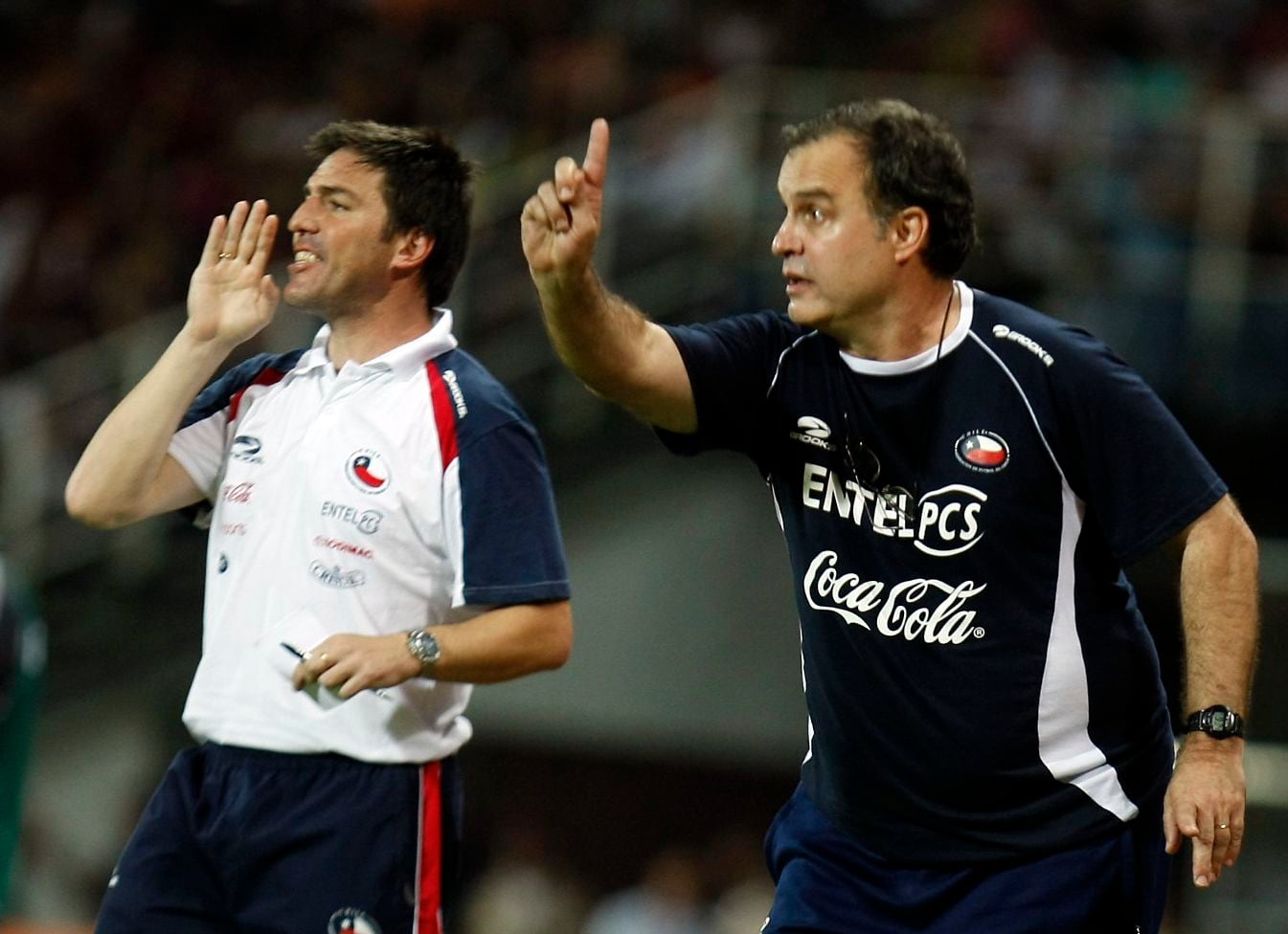 Berizzo y Bielsa en la época en que trabajaban juntos en la Roja.