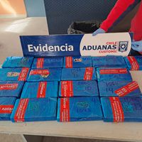 Aduana de Antofagasta descubre a pasajera de bus con 17 ladrillos de cocaína marcados con logos de Dragon Ball Super