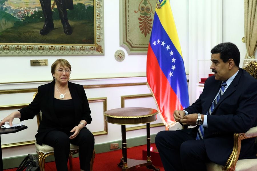 El 21 de Junio del 2019 se reunieron en Caracas Michelle Bachelet y Nicolás Maduro.