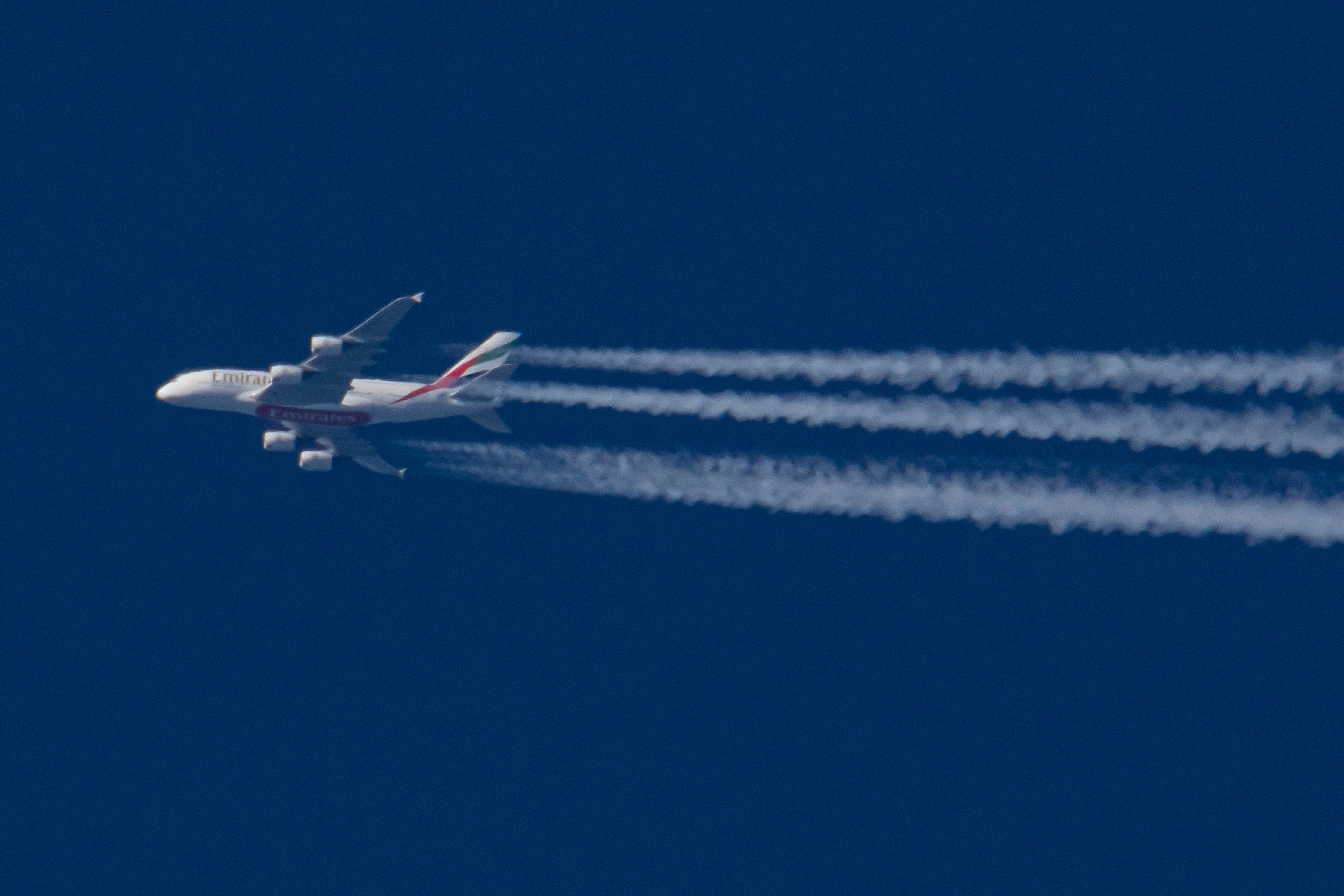 Emirates Airbus A380 Flying Over Germany