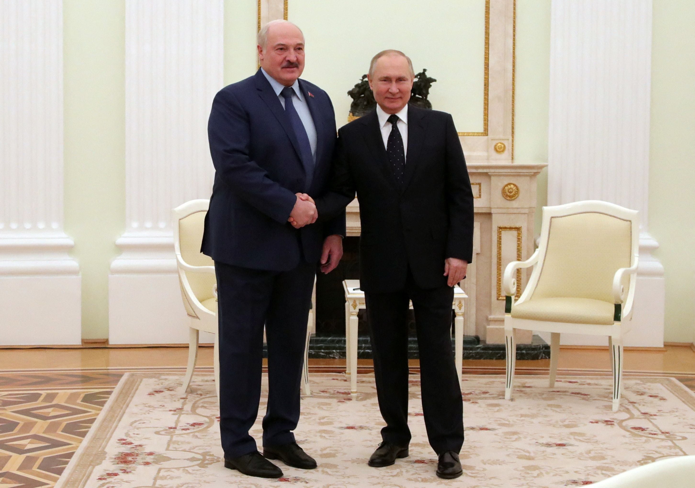 Russian President Vladimir Putin meets with Belarusian President Alexander Lukashenko in Moscow