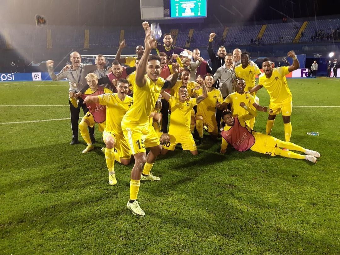 El Sheriff Tiraspol celebra su clasificación en la Champions.