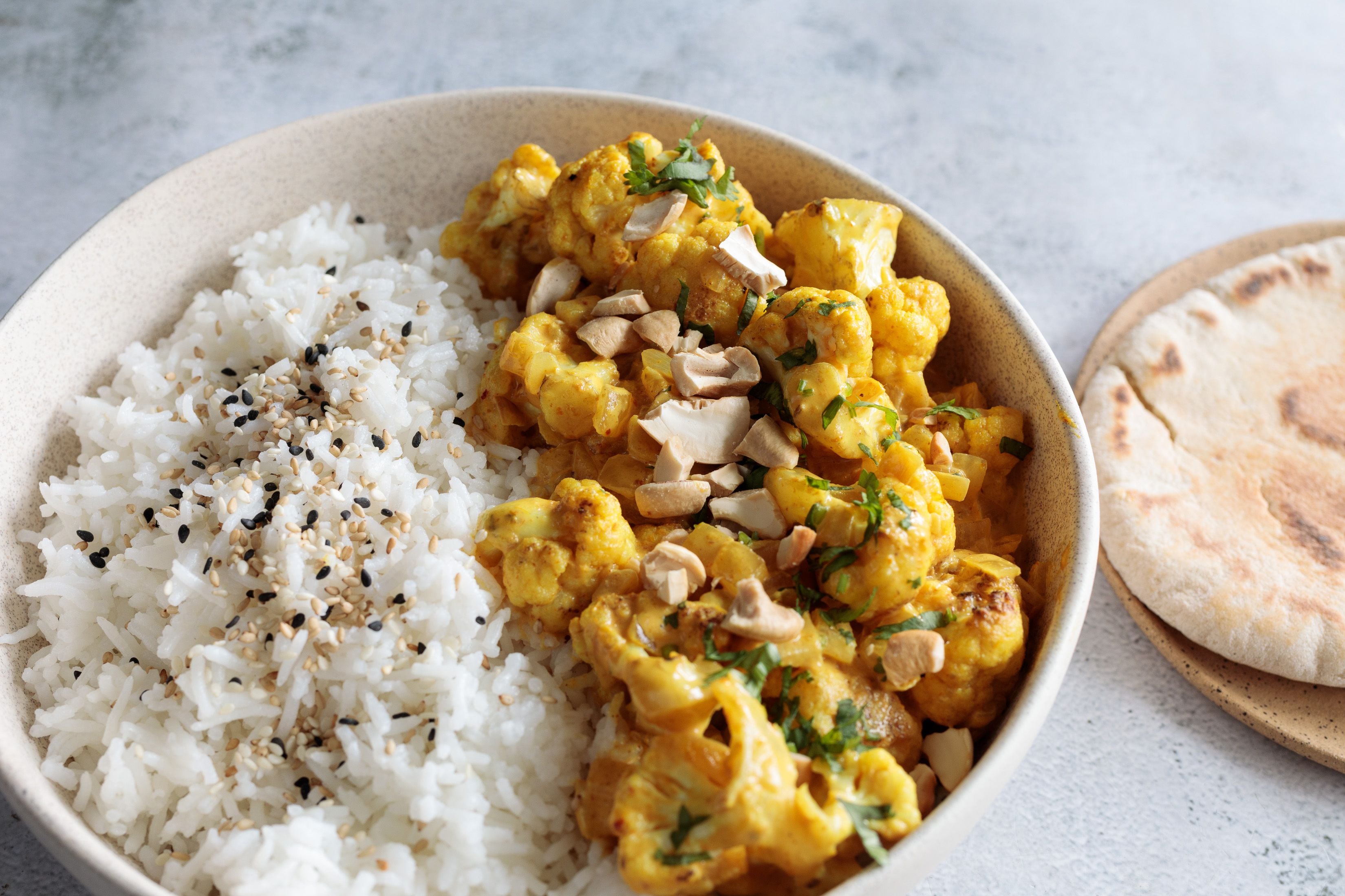 Curry coliflor y arroz basmati