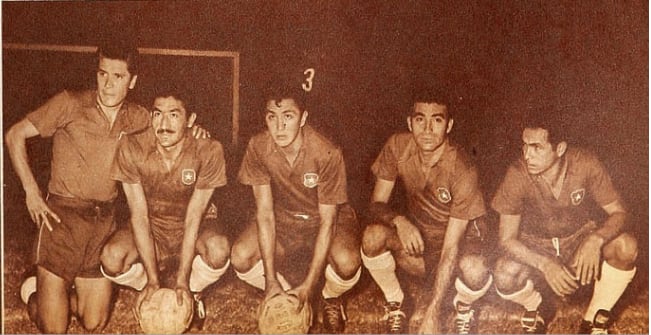 La selección chilena durante su participación en la Copa América 1957.