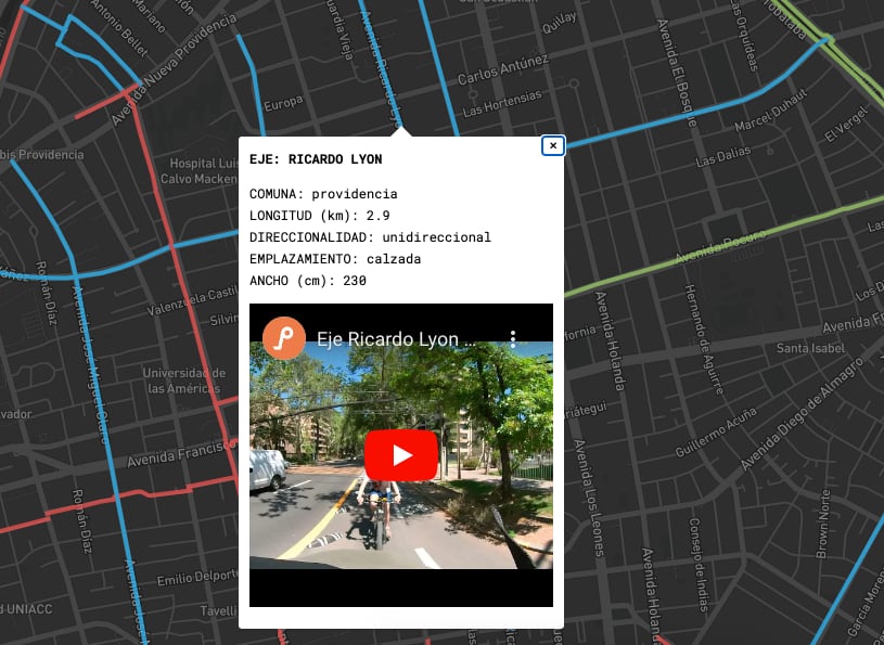 mapa ciclovías santiago Pedaleable