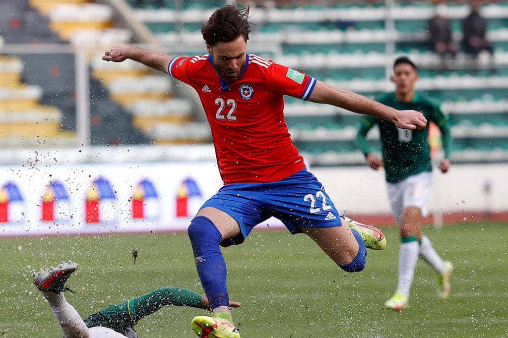 Ben Brereton, en el partido entre la Roja y Bolivia.