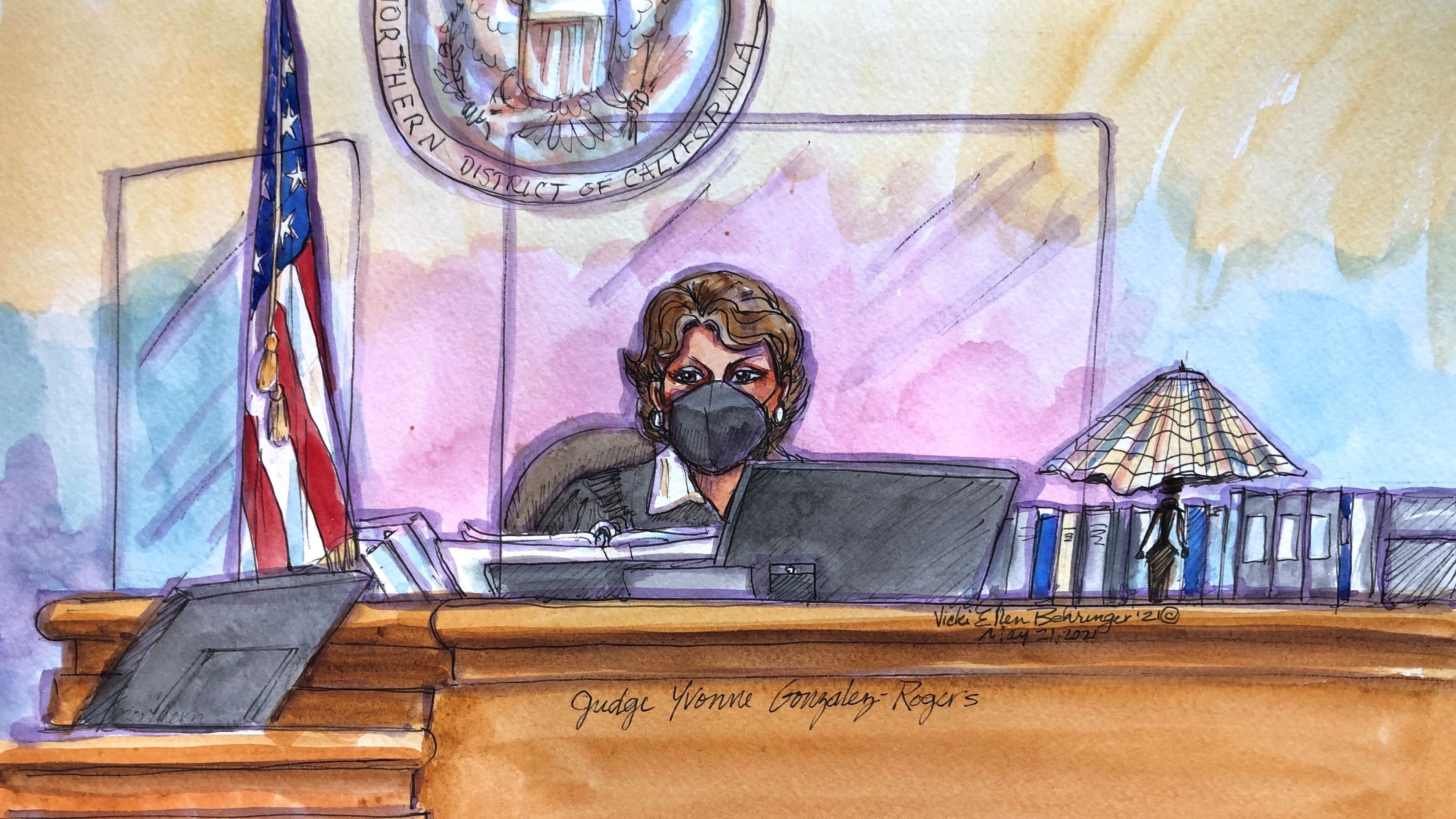 FILE PHOTO: FILE PHOTO: Court sketch of Apple vs Epic