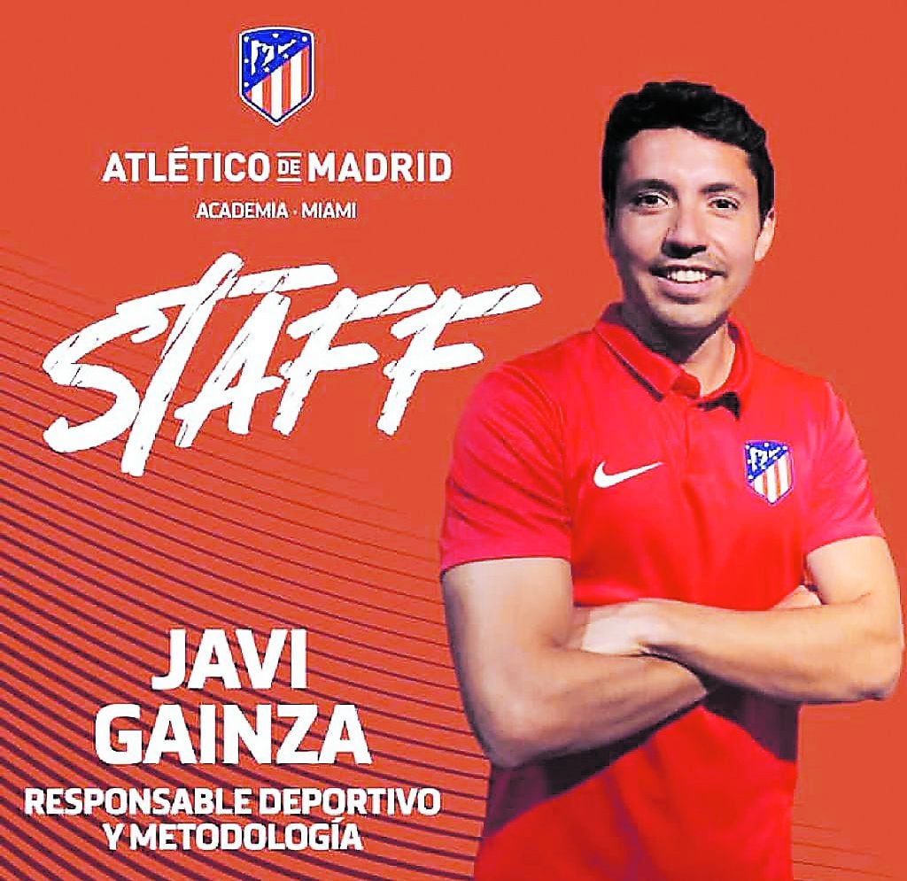 Javier Gainza, en un afiche institucional del Atlético de Madrid.