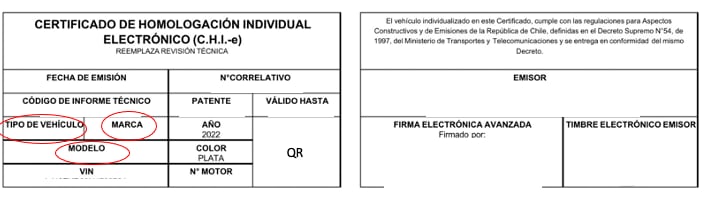 Certificado de homologacion