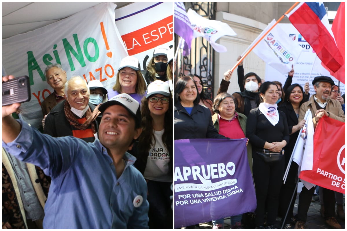 Comandos del rechazo y el apruebo en el día de la franja televisiva