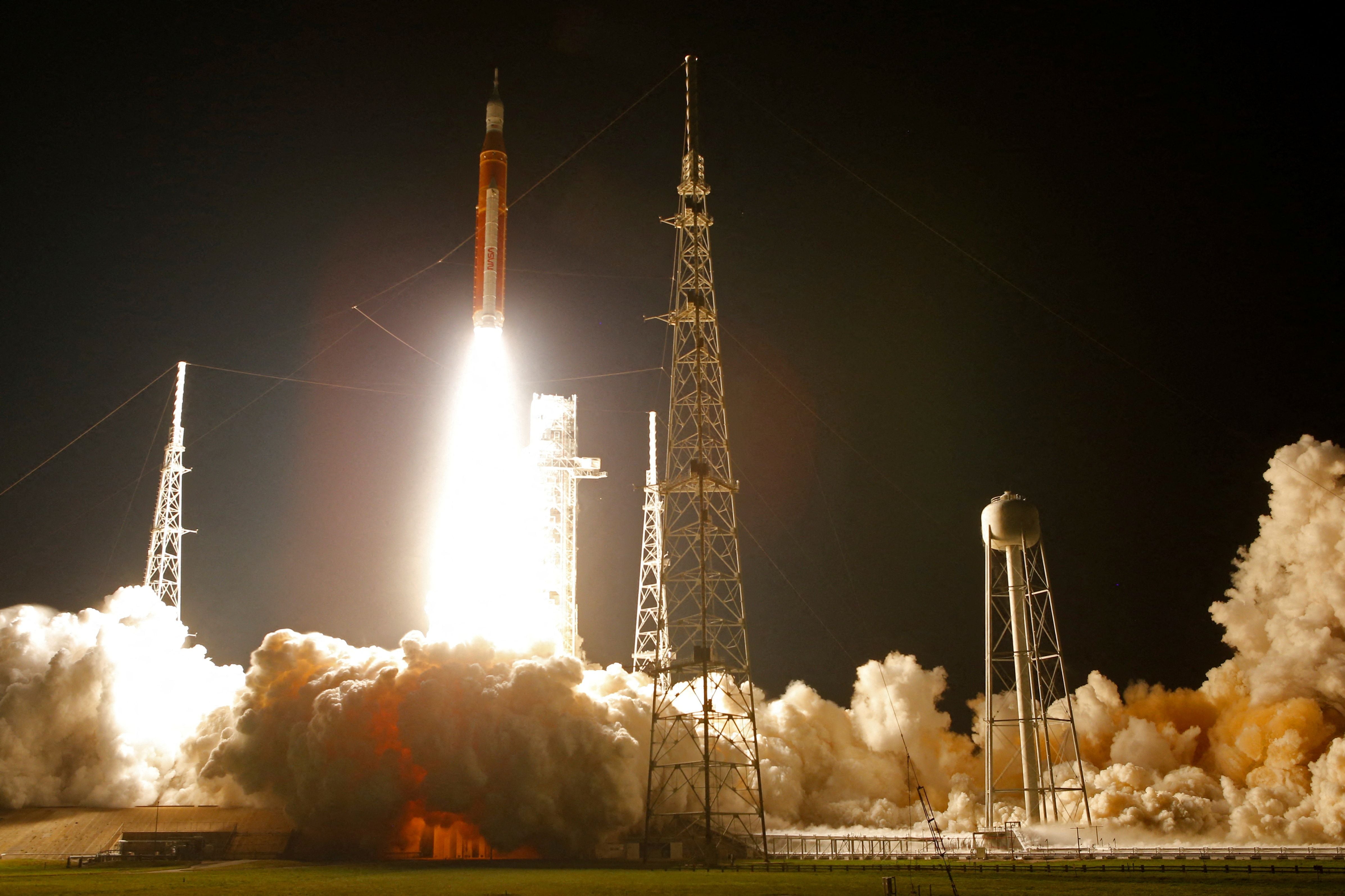 NASA's next-generation moon rocket lifts off on the unmanned Artemis I mission to the moon at Cape Canaveral