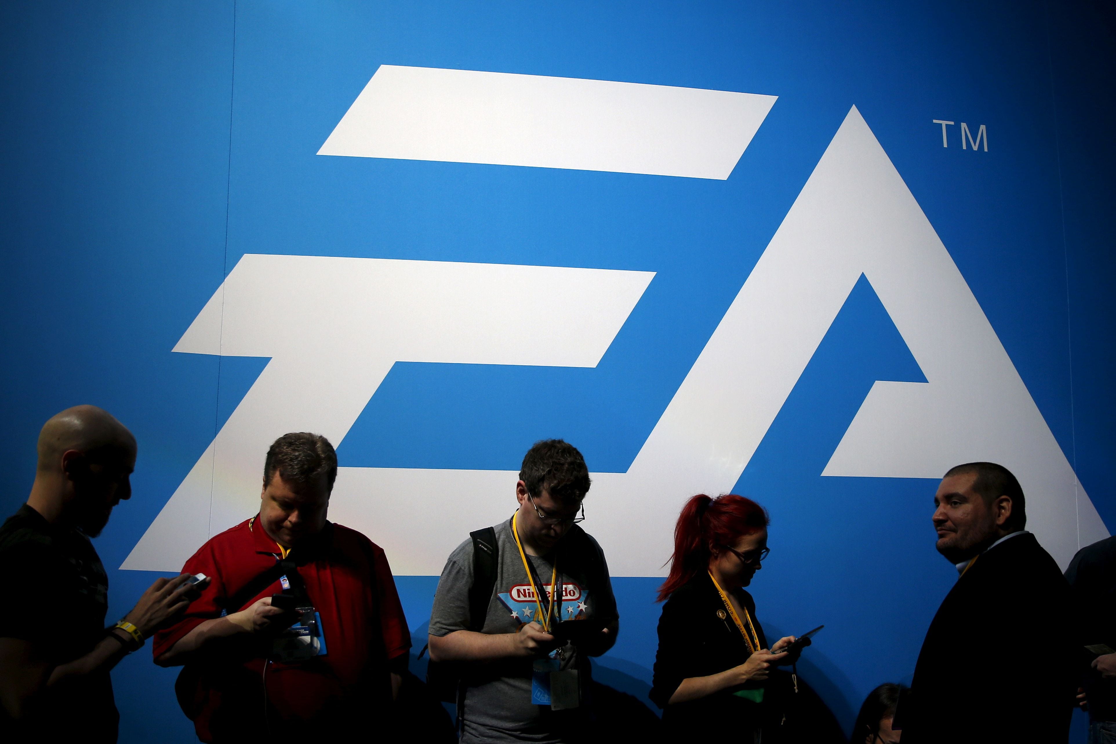 FILE PHOTO: An Electronic Arts (EA) video game logo is seen at the Electronic Entertainment Expo, or E3, in Los Angeles