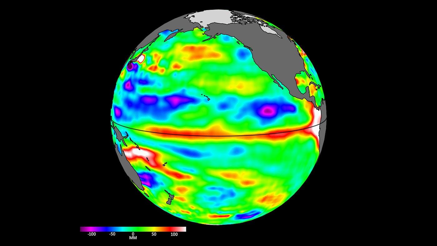 Nasa advierte que ondas de Kelvin, precursoras de El Niño, se desplazan por el Pacífico hacia Chile