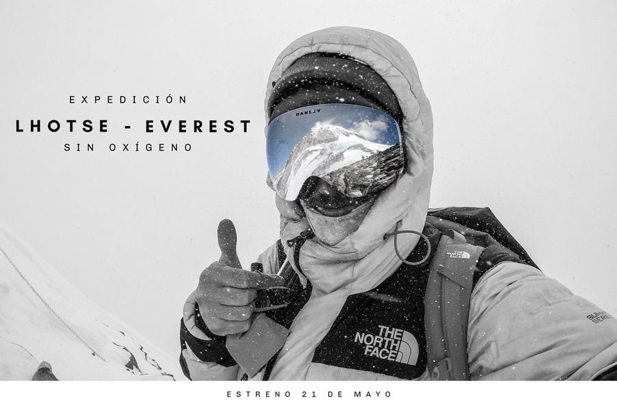 El afiche de Lhotse-Everest, la película que muestra una de las hazañas de Juan Pablo Mohr.