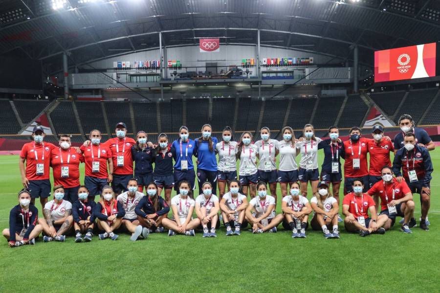 La Selección Chilena Femenina reconoce el Sapporo Dome a horas del estreno ante Gran Bretaña. Foto: @LaRoja.