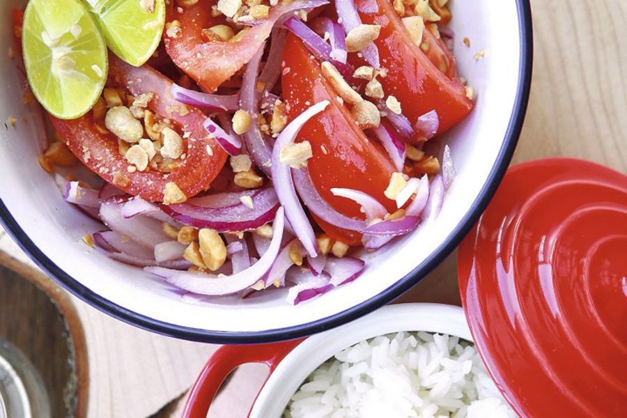 Ensalada oriental con arroz jazmín