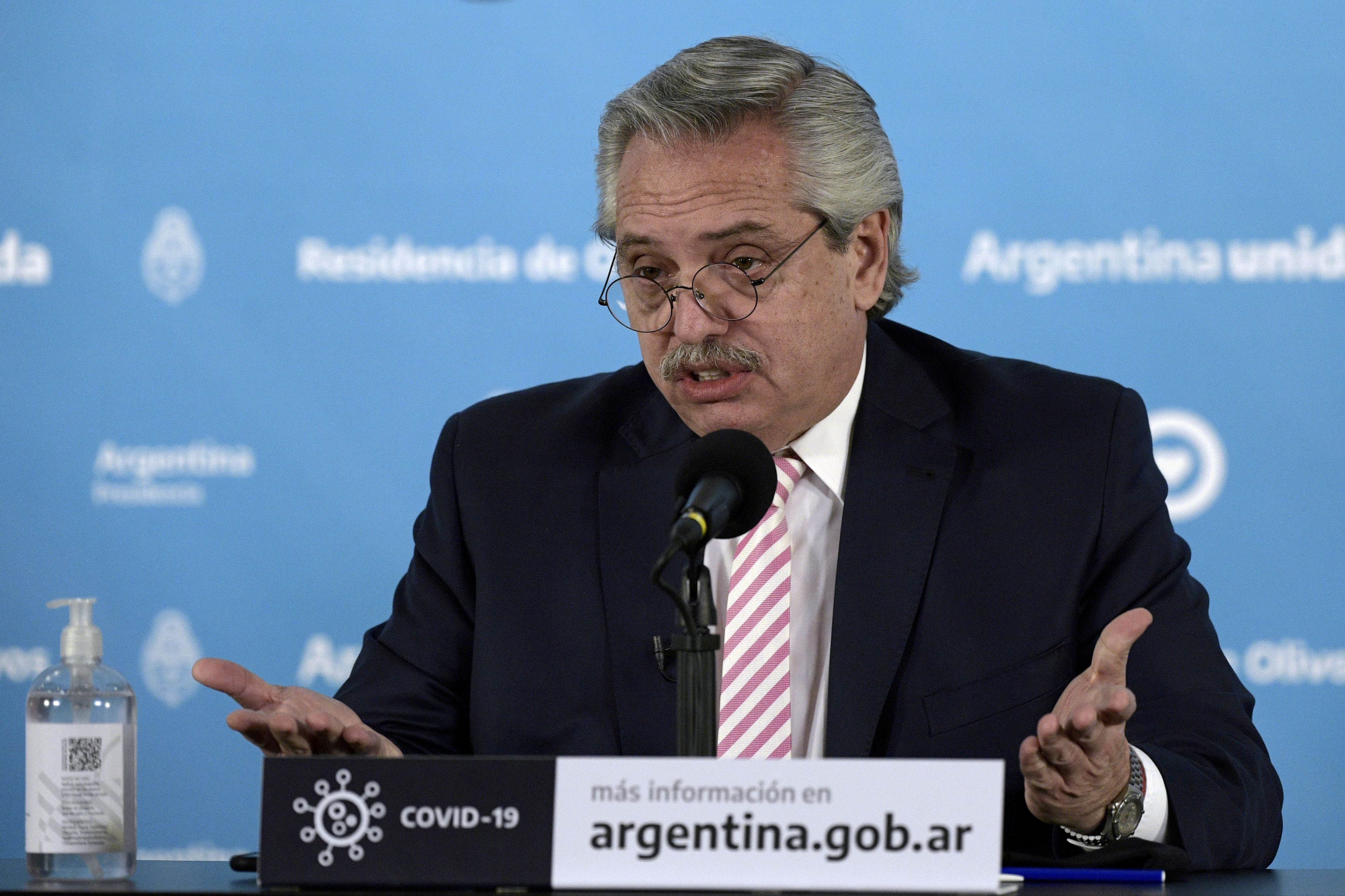 FILE PHOTO: Argentina's Alberto Fernandez pictured in 2020