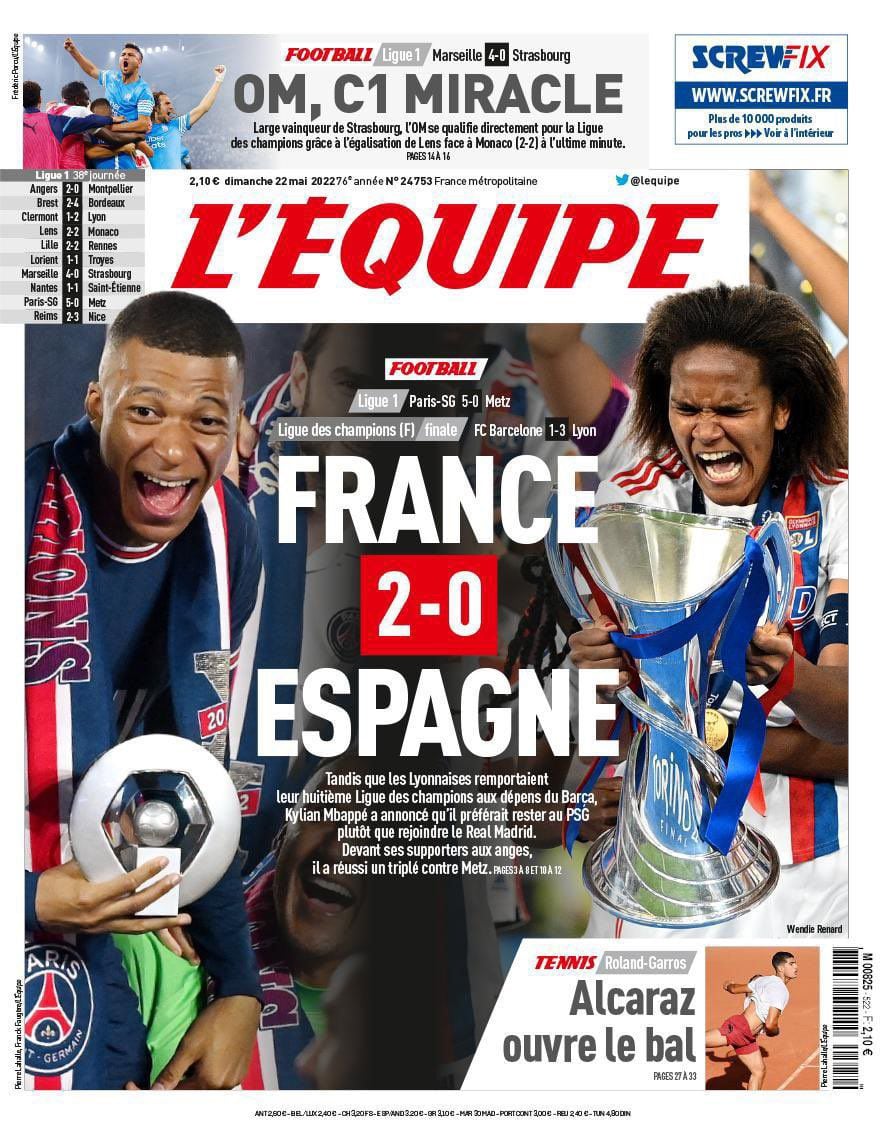 Portada LEquipe Mbappé