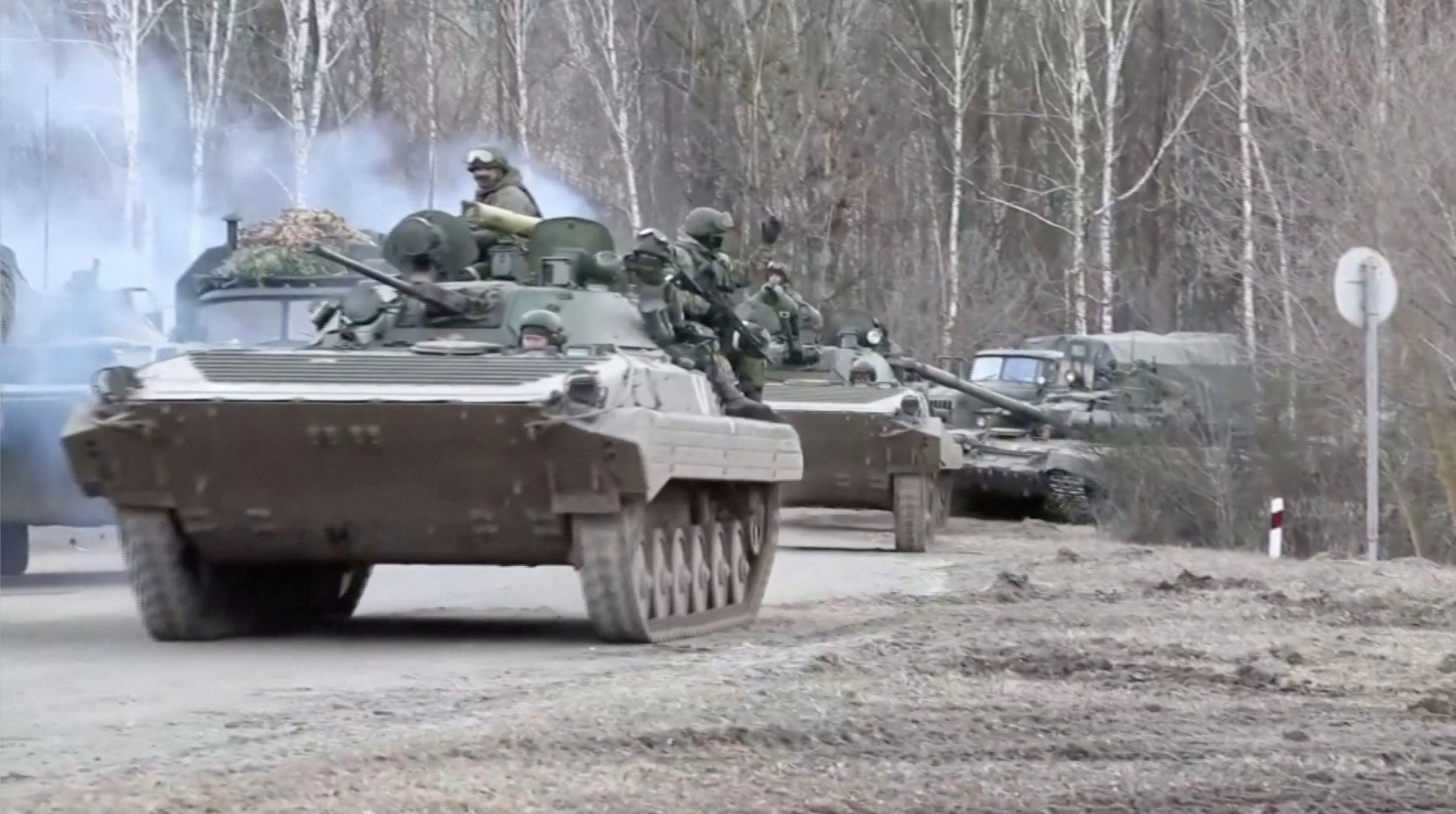 Russian Defence Ministry releases video of its troops entering Kyiv region