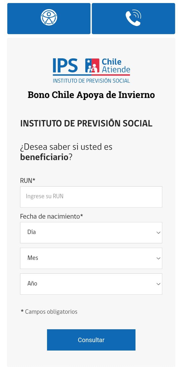 Bono Chile Apoya Invierno