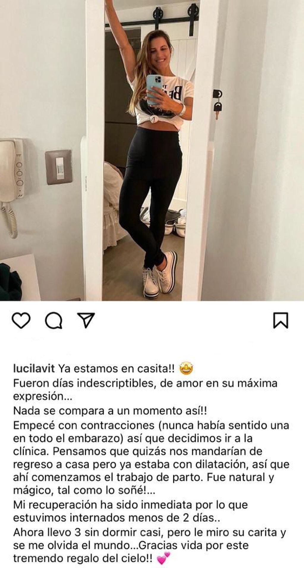 S33RAVYTJFDDHES3YVRUUTAQSE Poco menos de una semana a pasado desde que Lucila Vit y Rafael Olarra confirmaron el nacimiento de su hija en sus cuentas de Instagram.