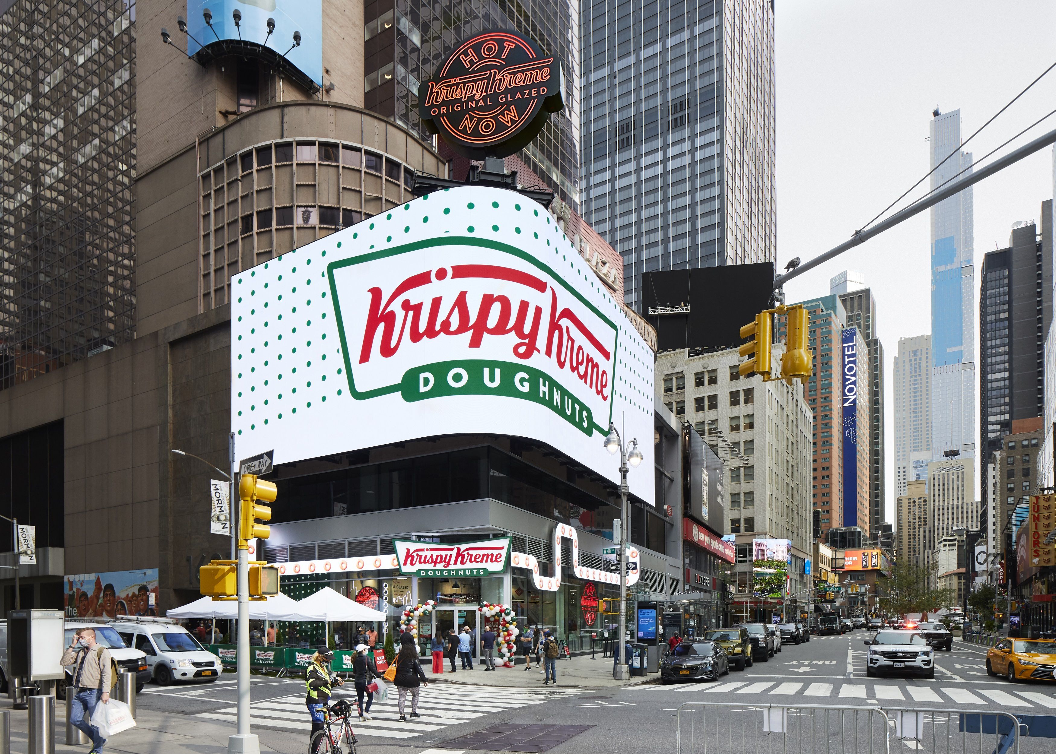 La sucursal de Krispy Kreme en una esquina de Times Square en Manhattan.