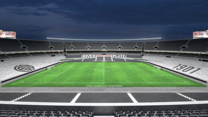 Una vista interior del nuevo diseño del estadio Monumental de River Plate.