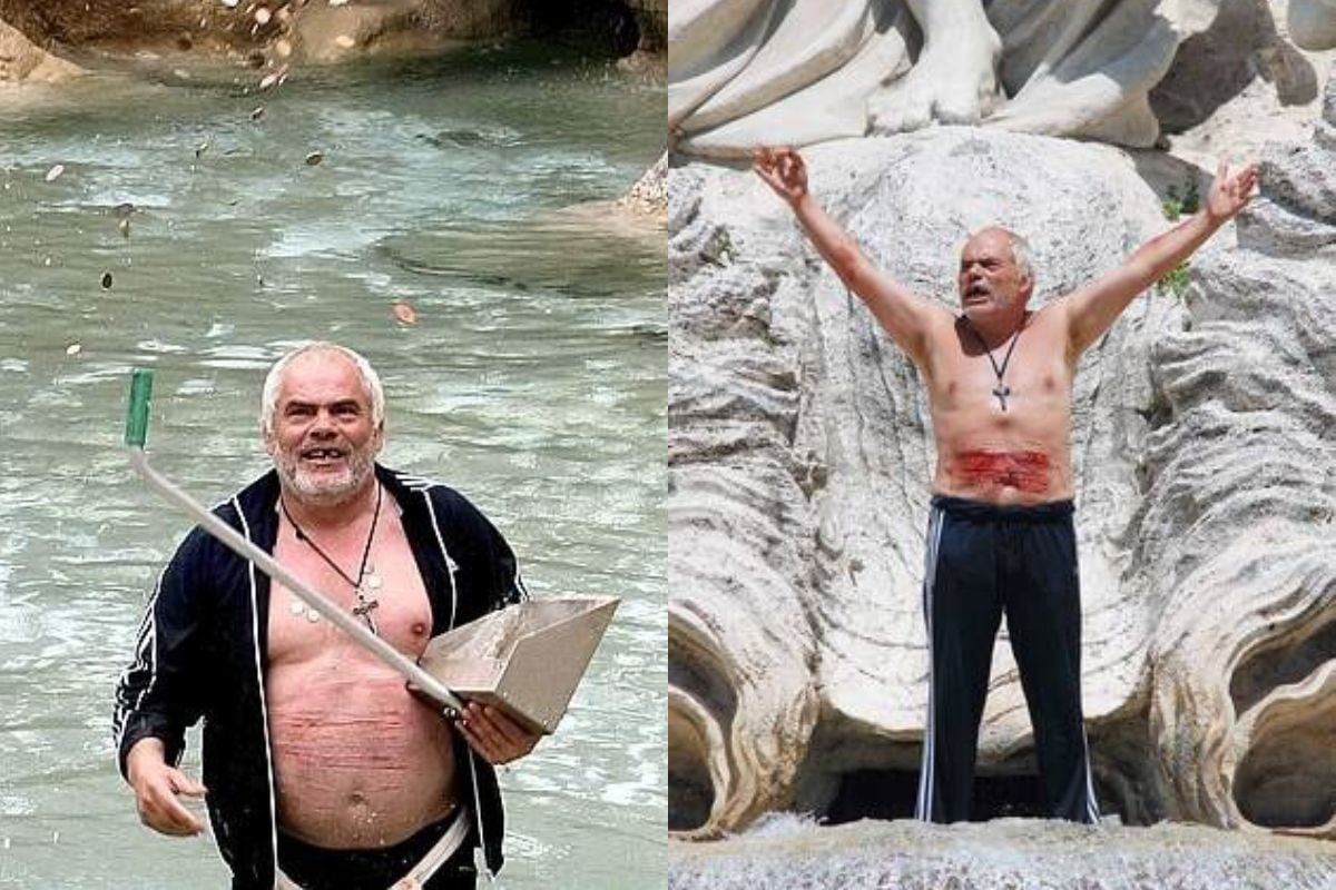 Roberto Cercelletta en la Fontana di Trevi