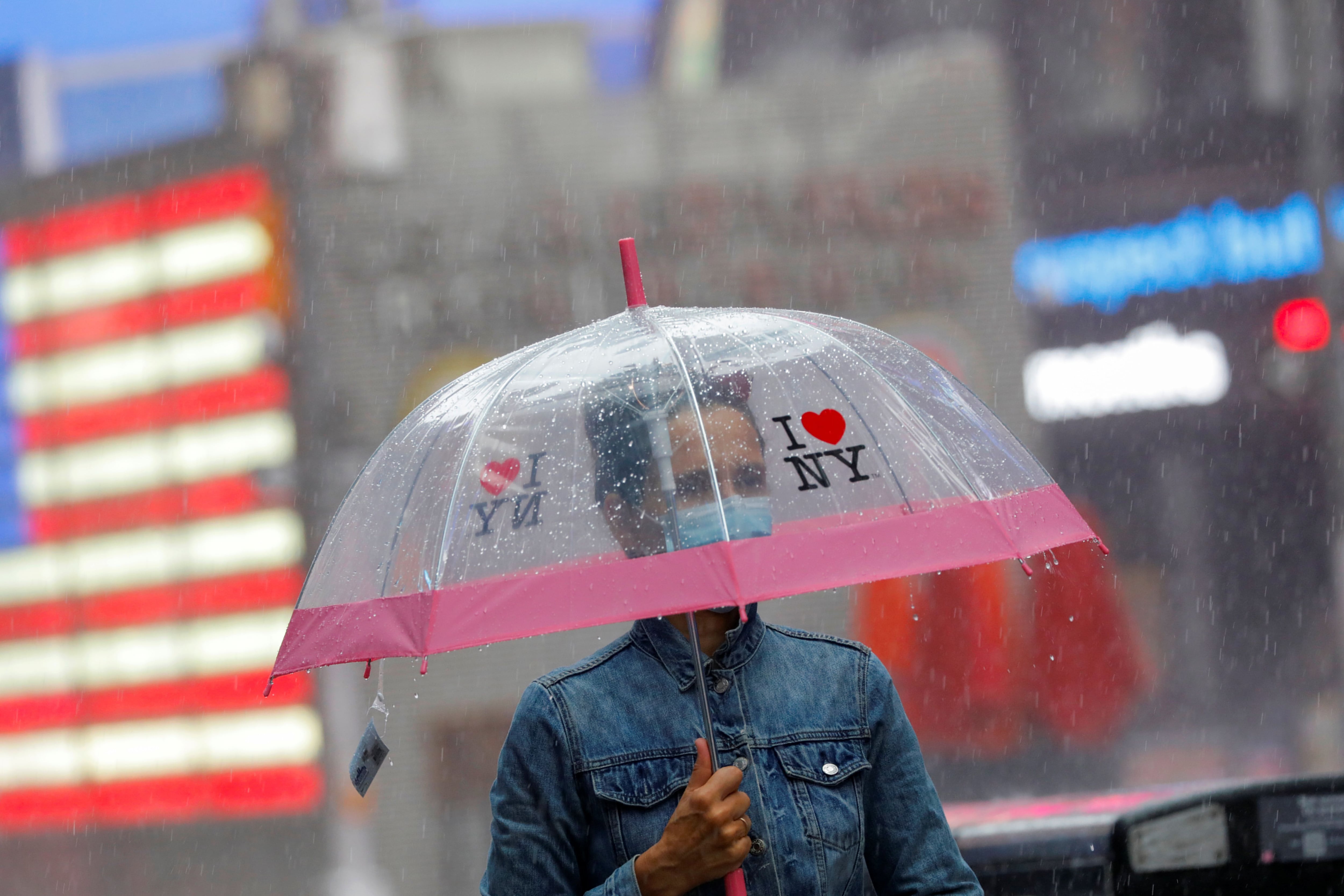 Tropical Storm Henri continues to affect the area in Manhattan, New York City