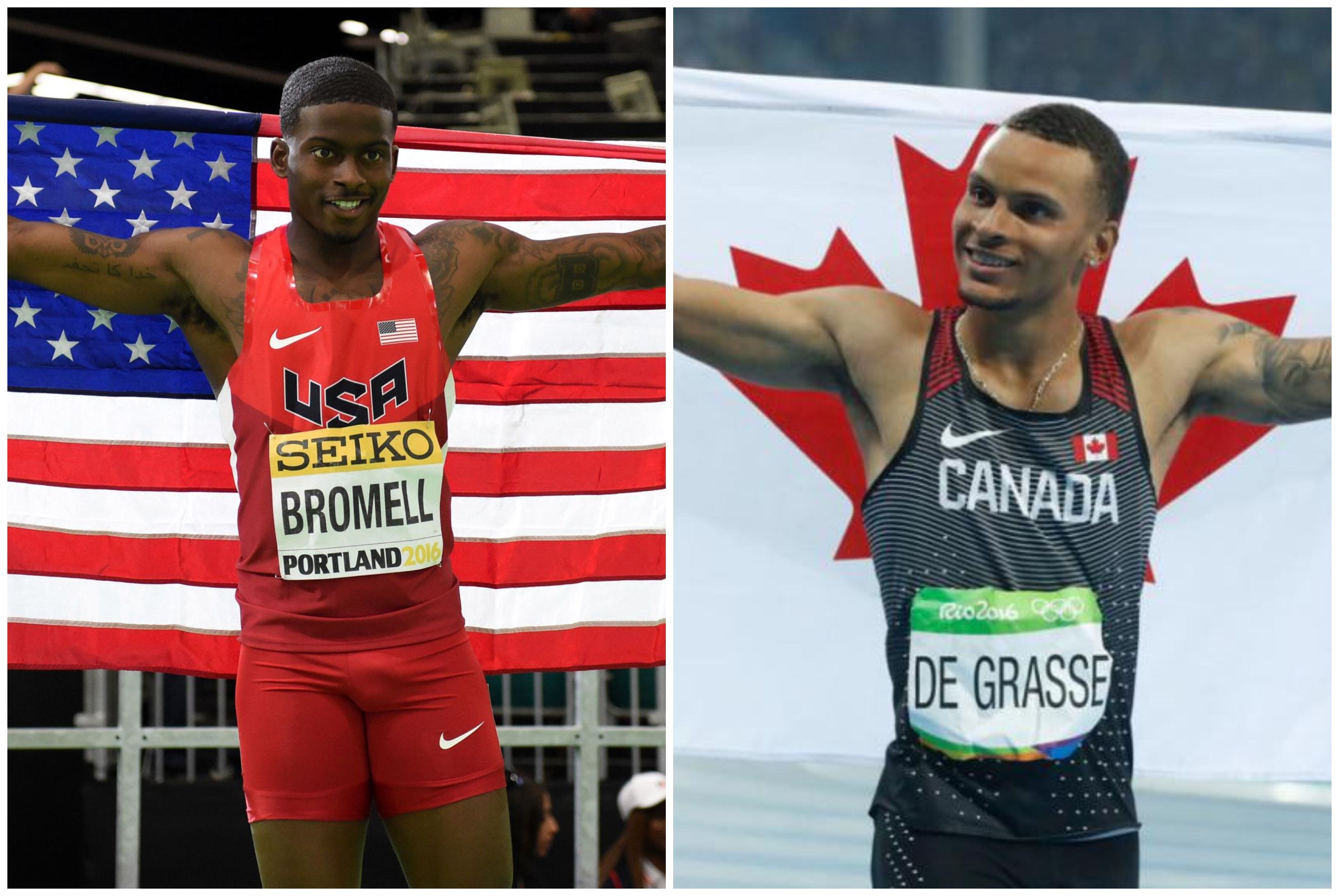 Trayvon Bromell y André De Grasse