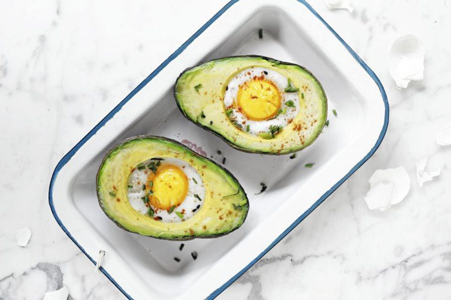 Palta con huevo al horno