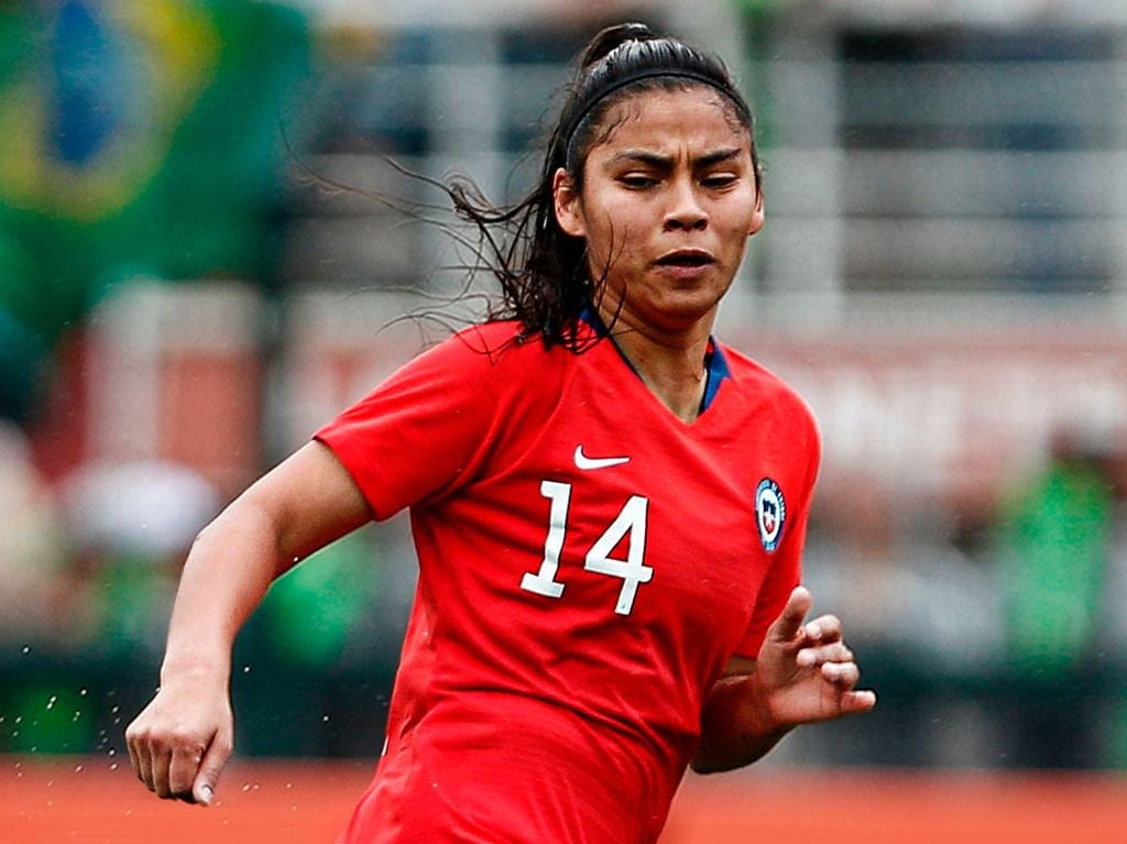 Daniela Pardo, en un partido de la Selección.