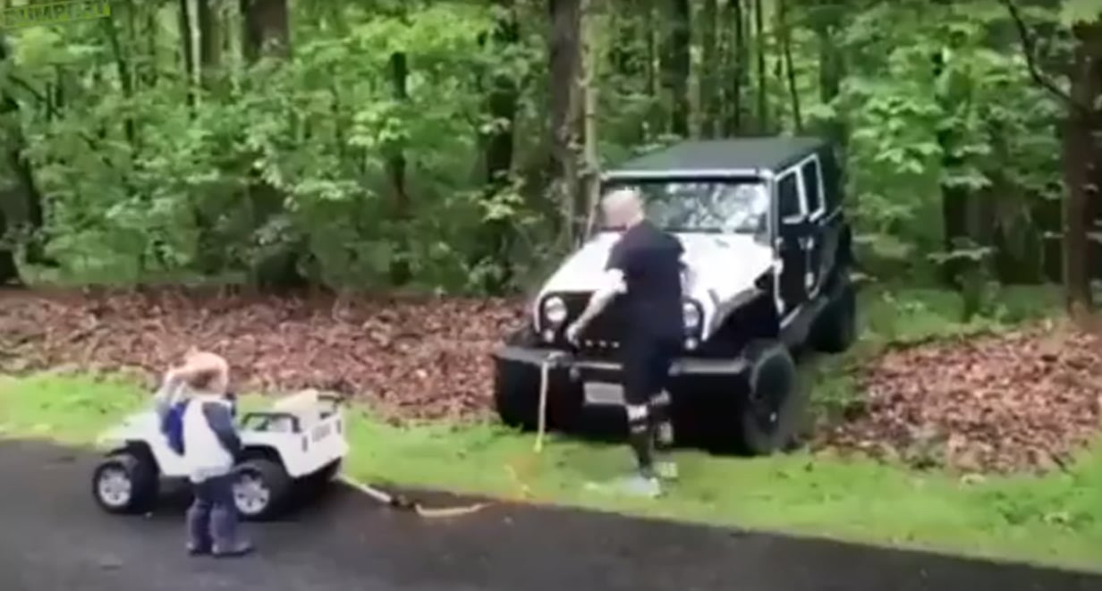 Papá hijo Jeep