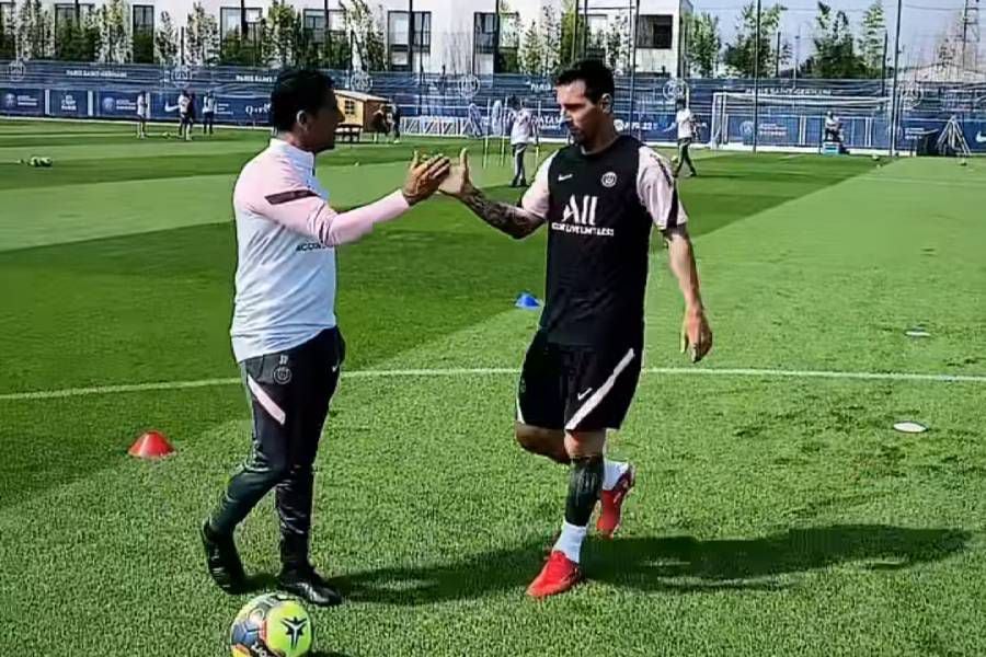 Lionel Messi realizó trabajo diferenciado en su primer entrenamiento con la camiseta del PSG.