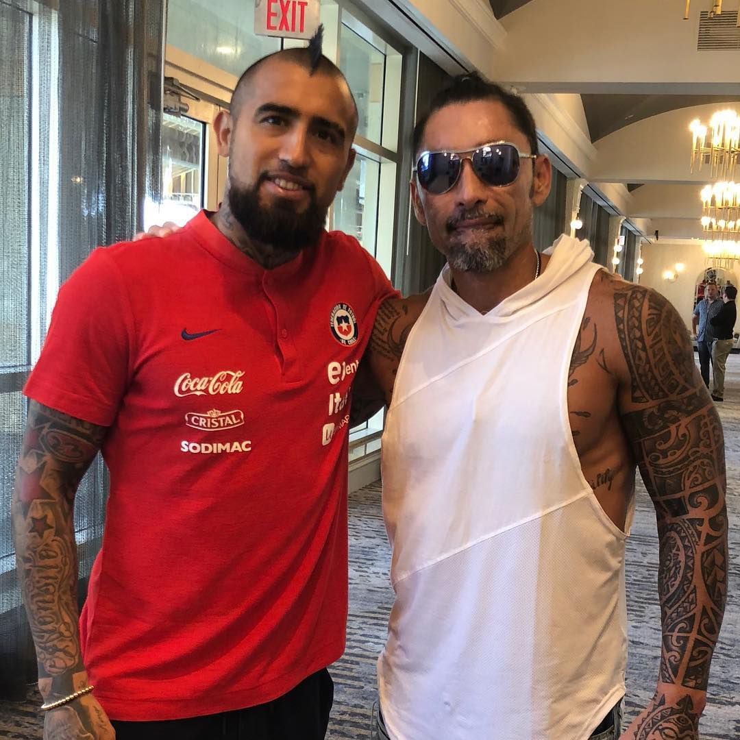 Arturo Vidal y Marcelo Ríos, dos de las grandes figuras del deporte chileno. Foto: Instagram Marcelo Ríos.