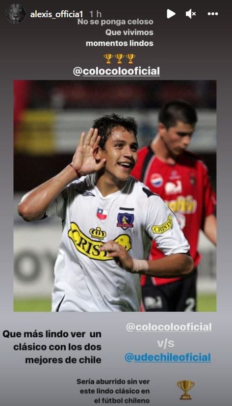 Alexis Sánchez realizó una nueva publicación en sus historias de Instagram, esta vez con referencia a Colo Colo.