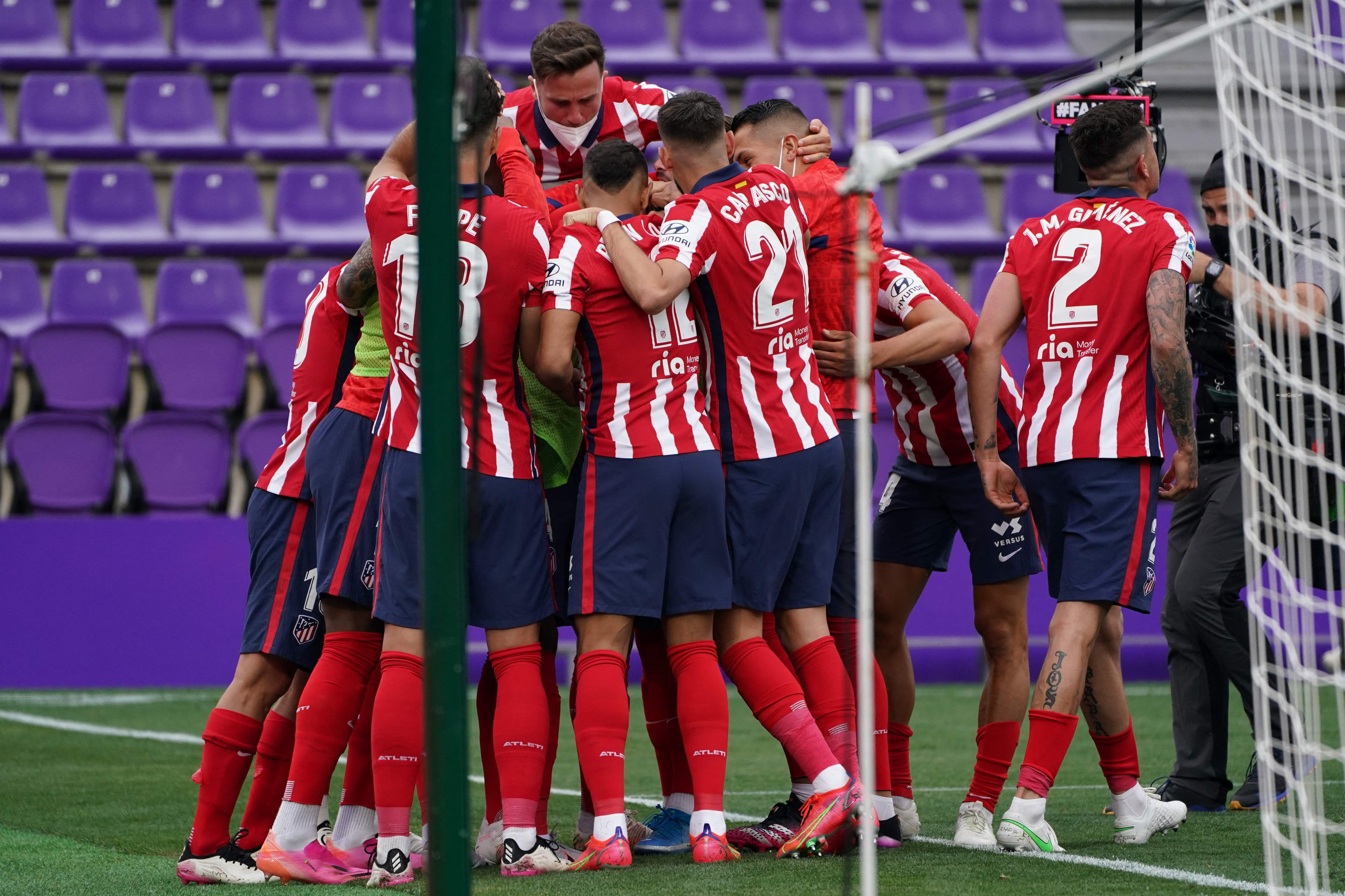 El festejo del Atlético de Madrid en el José Zorrilla. 