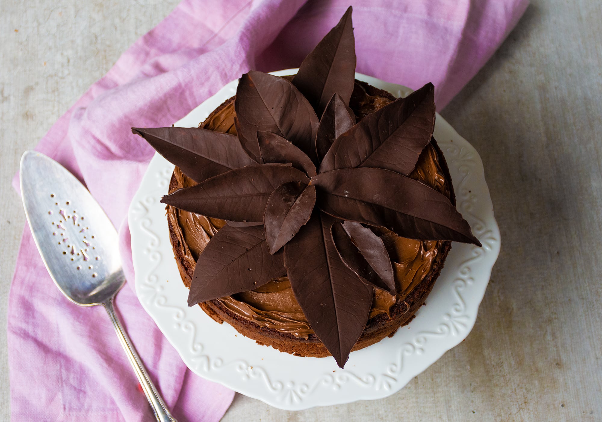 torta hoja chocolate