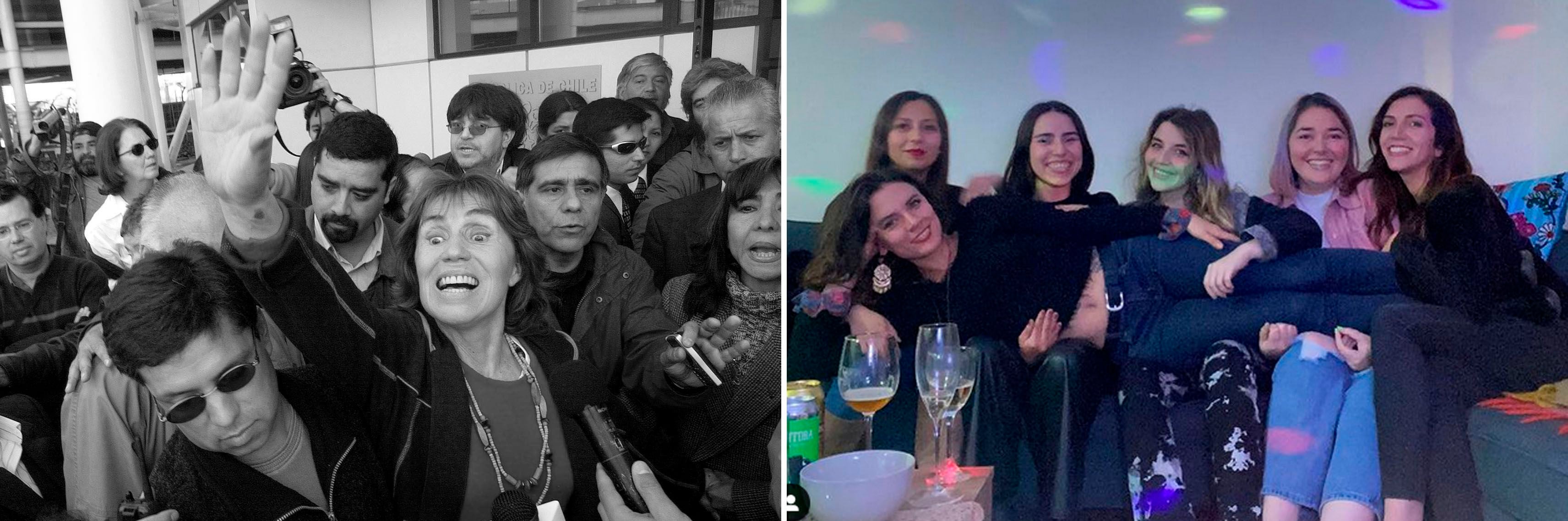 La fallecida dirigenta Gladys Marín lideró al PC en democracia, partido que estaba fuera de la institucionalidad, hasta que se unió a la Nueva Mayoría. Al frente, una foto publicada en sus redes por la constituyente del PC Bárbara Sepúlveda, en la que celebran a Camila Vallejo por su decisión de no repostular a un nuevo periodo en la Cámara.