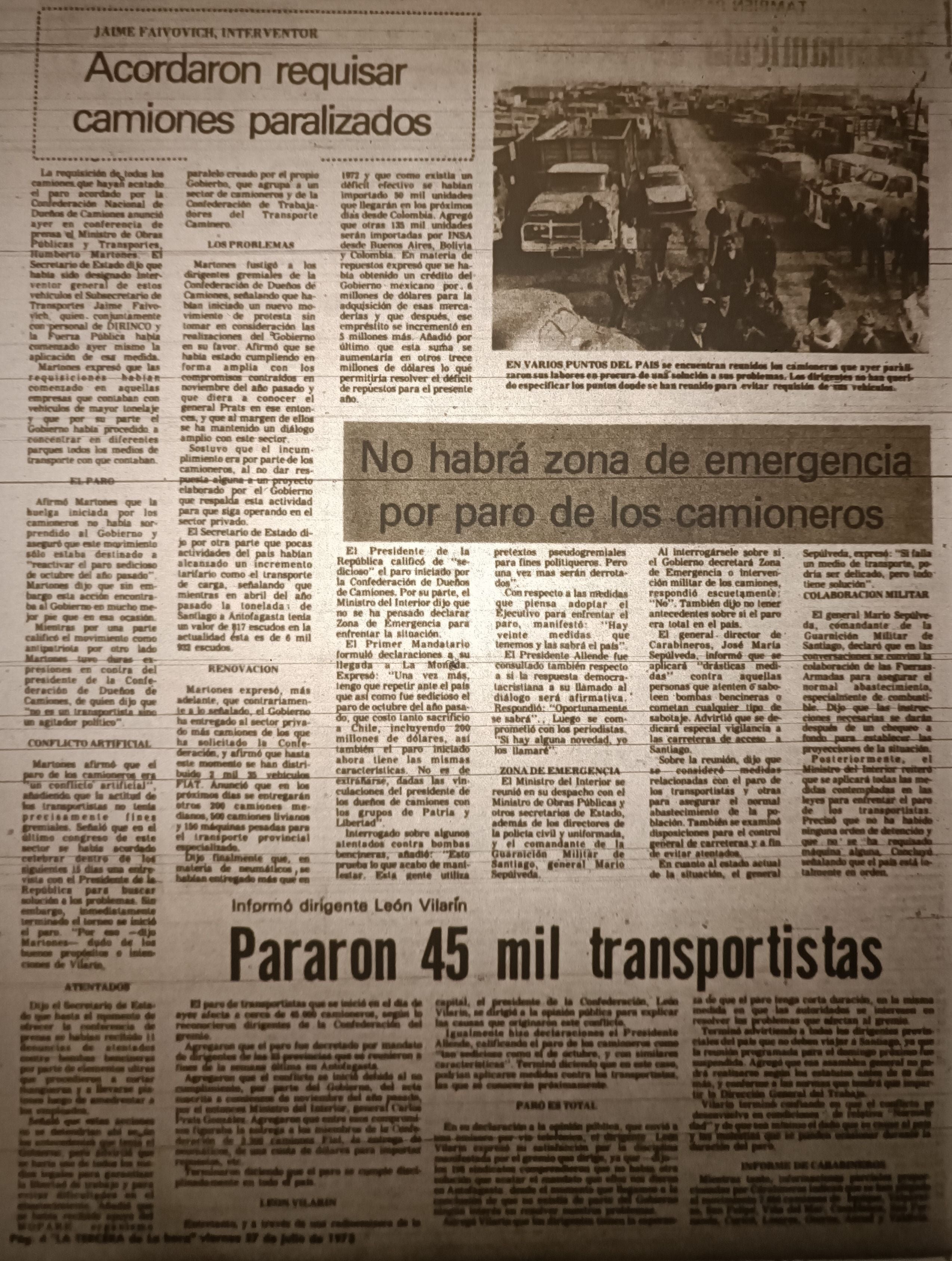 Camioneros LT 27 julio 1973