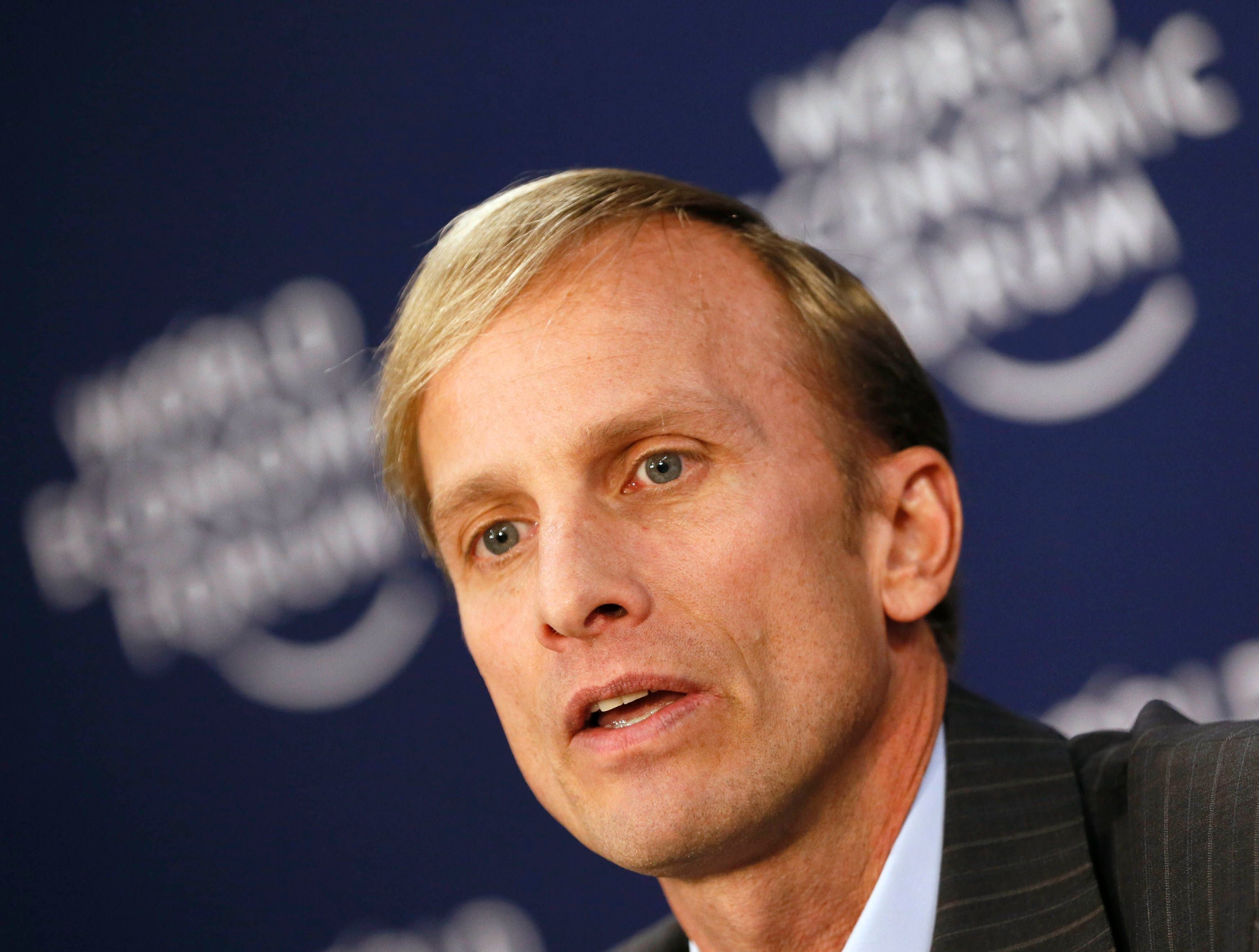 Dybul Executive Director of the Global Fund to Fight AIDS, Tuberculosis and Malaria addresses delegates during annual meeting of WEF in Davos