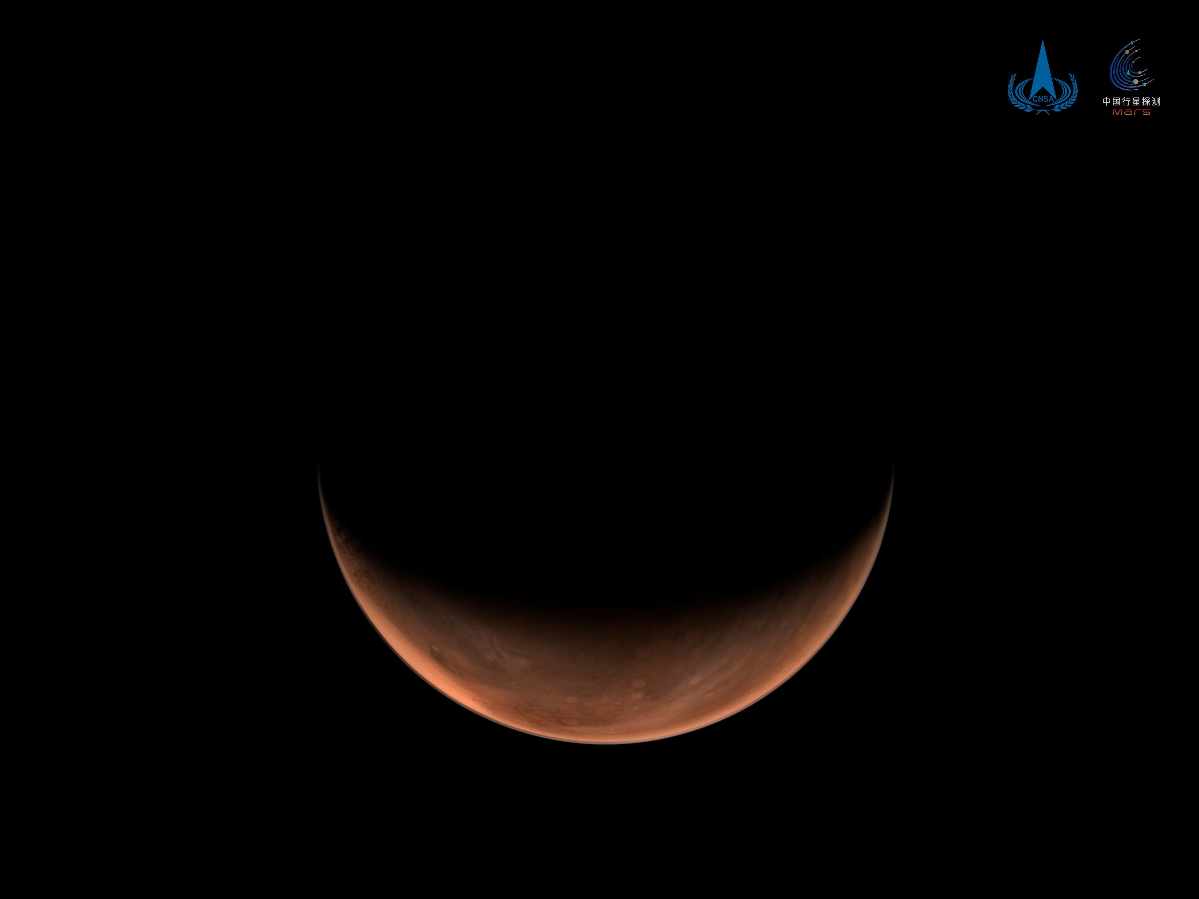 Handout image of Mars taken by China's Tianwen-1 unmanned probe